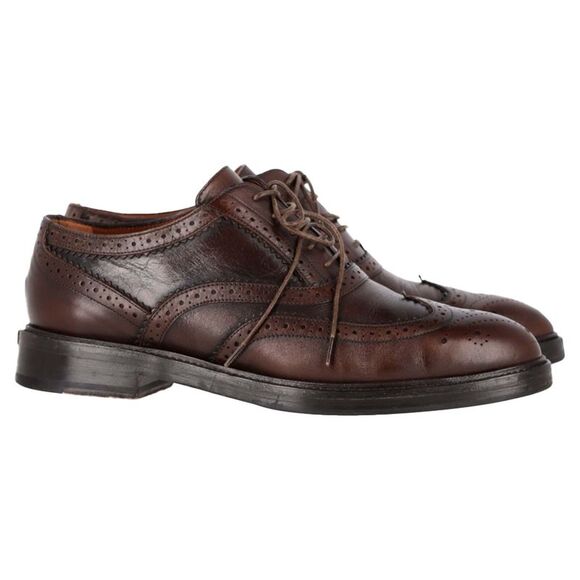 Burberry Wingtip Lace-Up Oxford Shoes in Brown Leather - Picture 1 of 12
